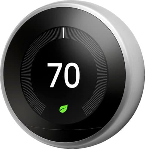 Google – Nest Learning Smart Wifi Thermostat – Stainless Steel